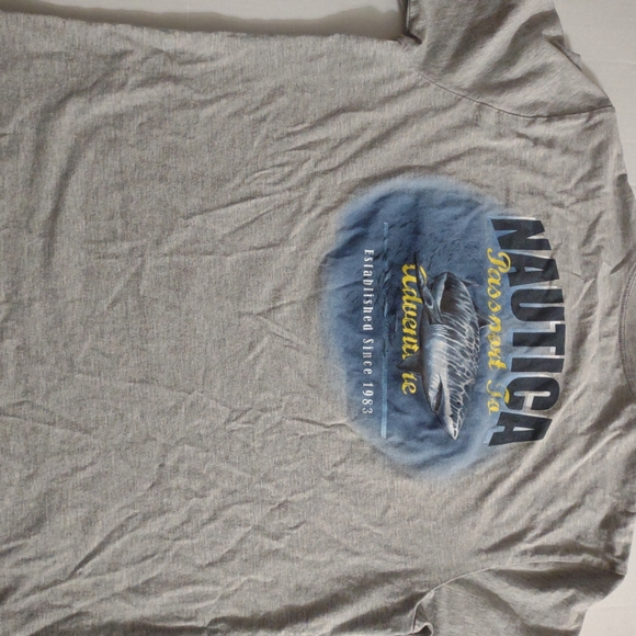 Size Large Grey Nautica Graphic Tshirt with shark. Gently used. Zero Flaws. - Picture 6 of 6